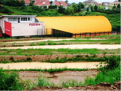 Flooded landscape in Košice